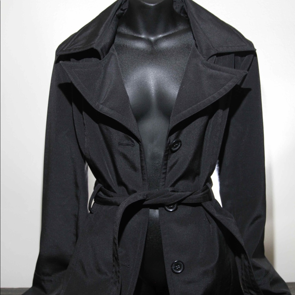 Sleek black, belted trench by MARC NEW YORK